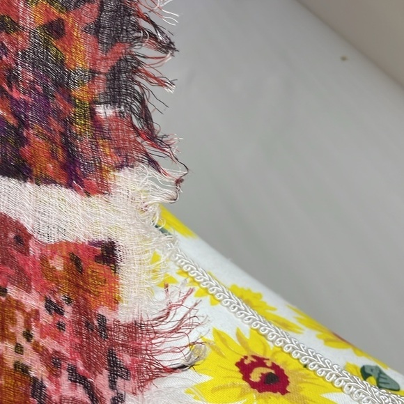 Halogen Extra Large Patterned Scarf with Fringe - Picture 5 of 6